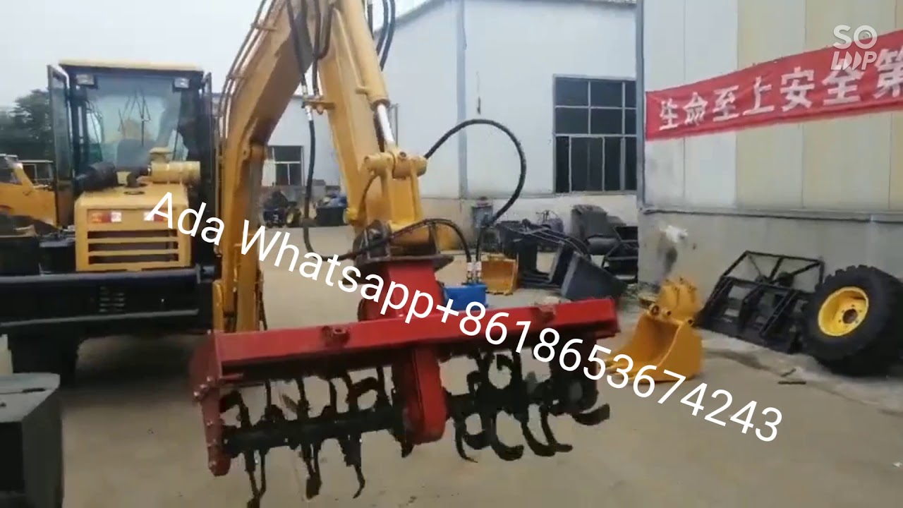 backhoe loader attachments  rotary tiller