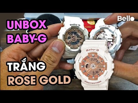 Unbox Baby-G BA-110 Rosegold cho nữ - Casio Baby-G chính hãng