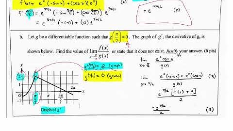 AP Calc FRQ  2018 AB5 parts b and d