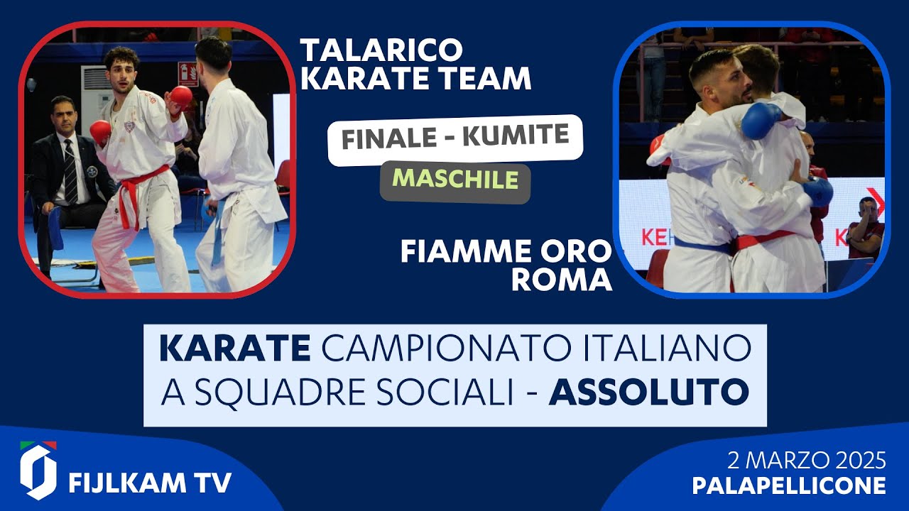 🥋 Karate finale #kumite 🥊 maschile squadre assoluto 👉 Talarico Karate Team vs Fiamme Oro Roma 👈