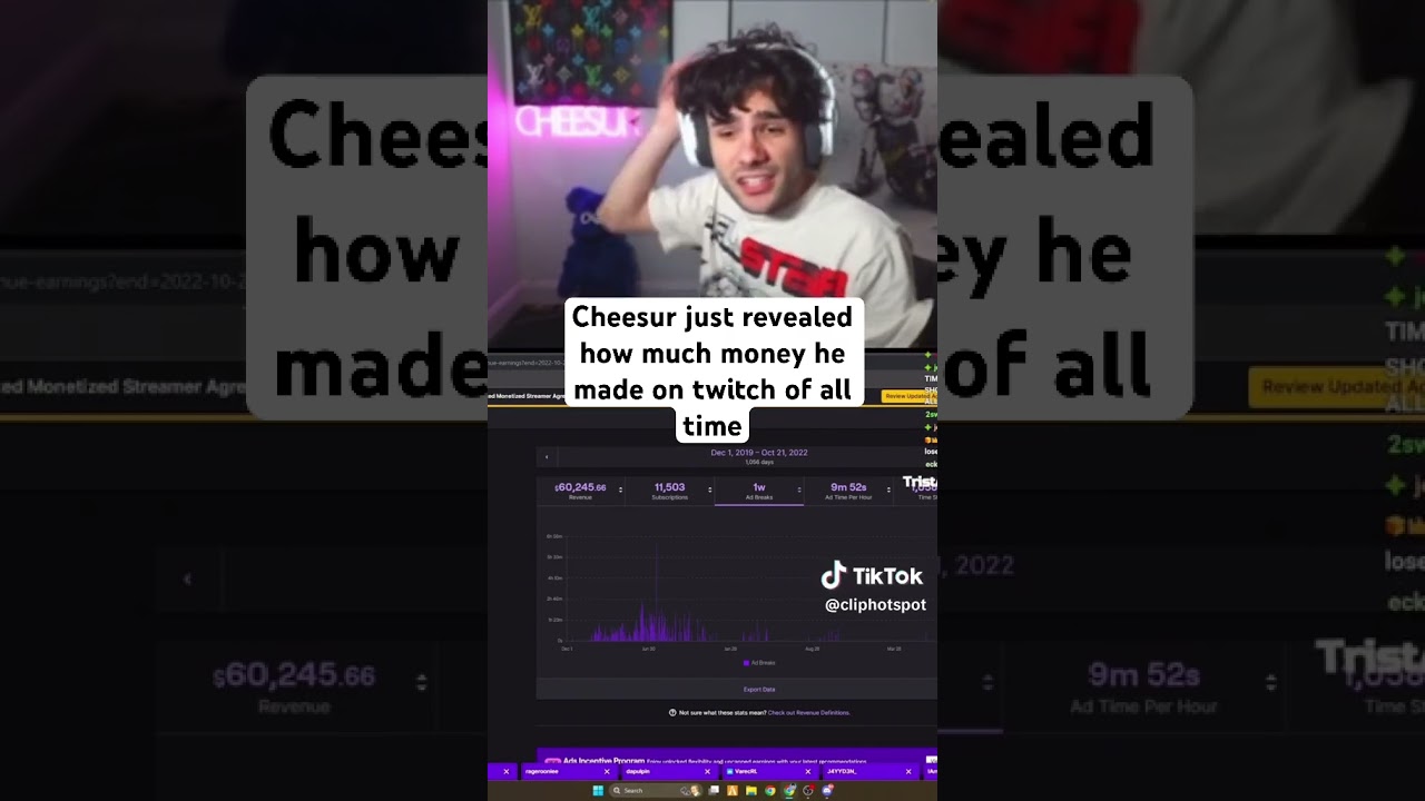 cheesur just revealed how much money he made on twitch of all time 