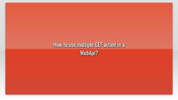 How to use multiple GET action in a WebApi?
