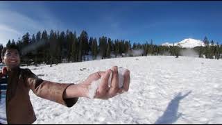 VR 360° Video | Fun with Snow at Mount Shasta, California, USA. Elevation: 6950ft!