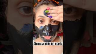 Apply over fullface Charcoal peel off mask ?youtubeshorts charcoalpeeloffmask
