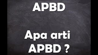Apa arti kata APBD 