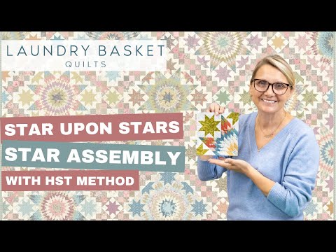 Star Upon Stars Quilt - Made with Half Square Triangle Technique - No Y Seams!