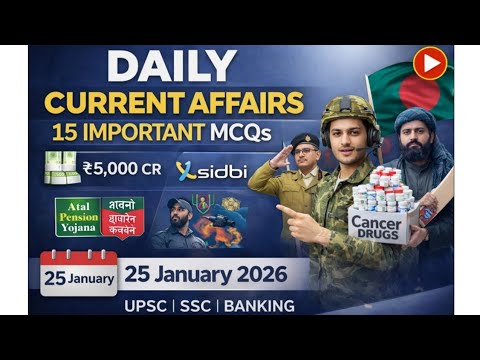 Daily Current Affairs MCQs – 25 January 2026 | UPSC, SSC, Banking ...