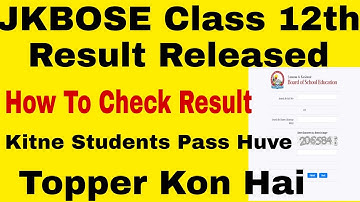 JKBOSE 12th Class Result Declared 2021 /JKBOSE Class 12th Result Released /JKBOSE 12th Class result