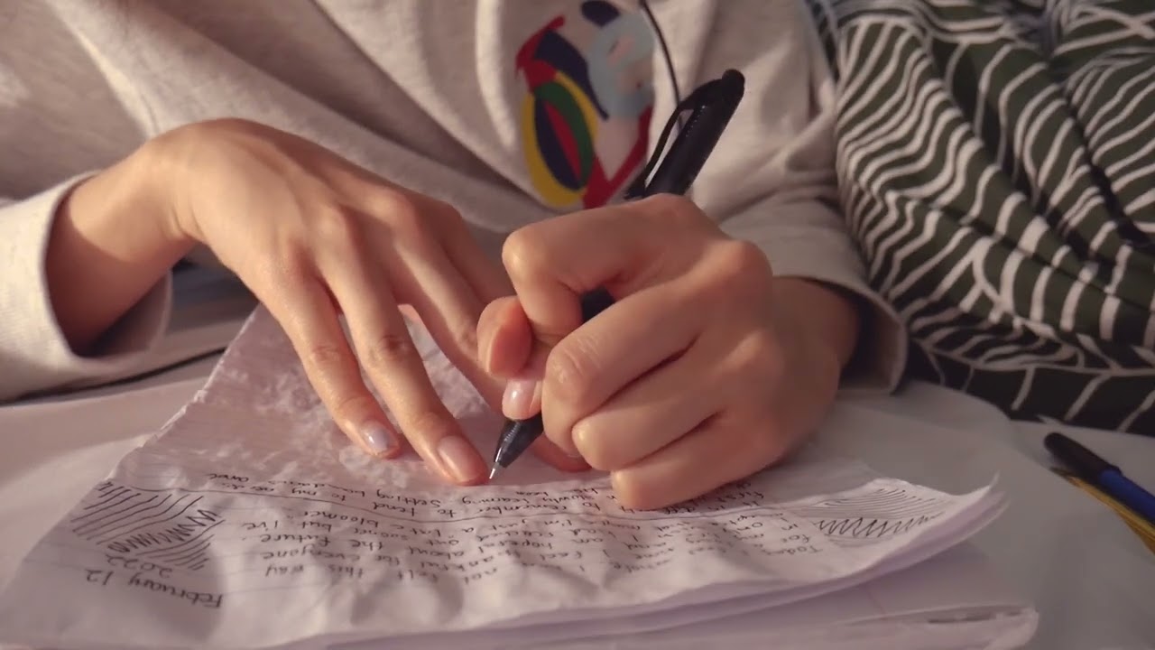 asmr 일기장 쓰기! \ 젖었던 종이, 글씨 쓰는 소리, write a journal with me :) ! cozy crinkly notebook sounds