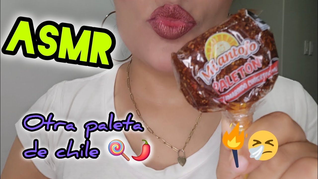 ASMR Probando otra paleta de tamarindo con chile | #asmrsounds