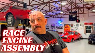 it is time! assembly on this 23 sbc race engine! iron block, all pro heads, nitrous and carburetors