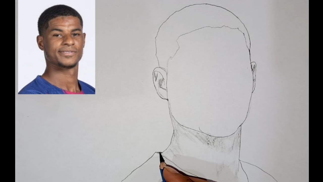 Marcus Rashfors Drawings how to draw marcos rashford step by step - YouTube