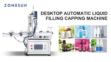 ZONESUN ZS-AFC1S Automatic Magnetic Pump Liquid Filling And Capping Machine with Turntable Conveyor
