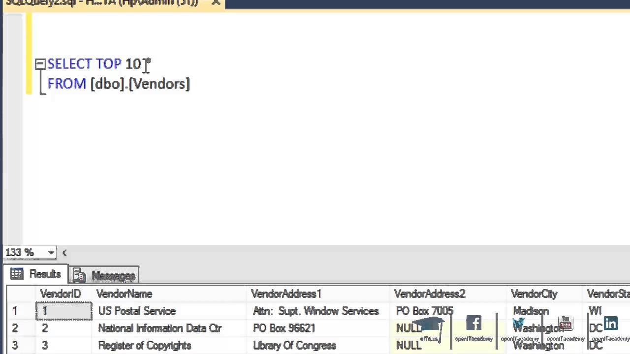 Sql select first row