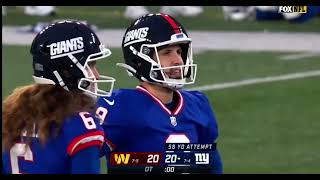 Giants MISS GAME WINNING Field Goal and TIE vs The Commanders