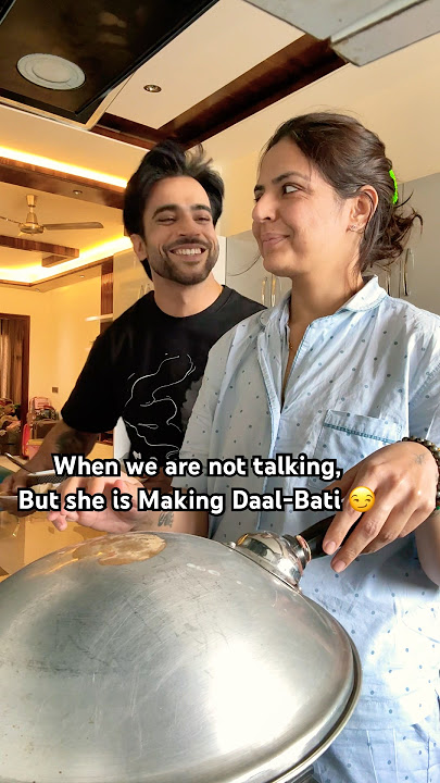 Daal- Bati ki baat hi kuch aur h! #rajasthani #couple #funny #love #trending #shorts