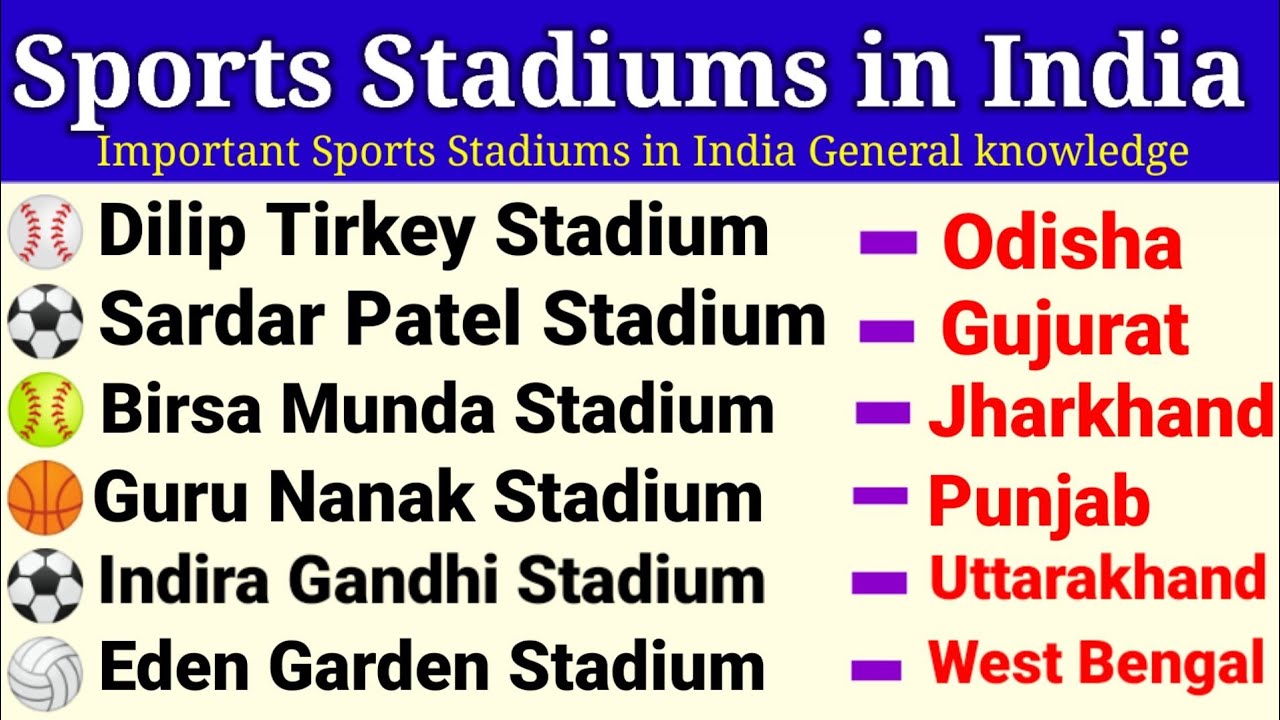 Sports Stadiums Sports Stadiums in India Important Sports