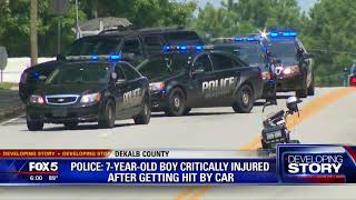 7 year old boy hit by car in DeKalb County