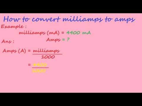 how to convert milliamps to amps - electrical formulas