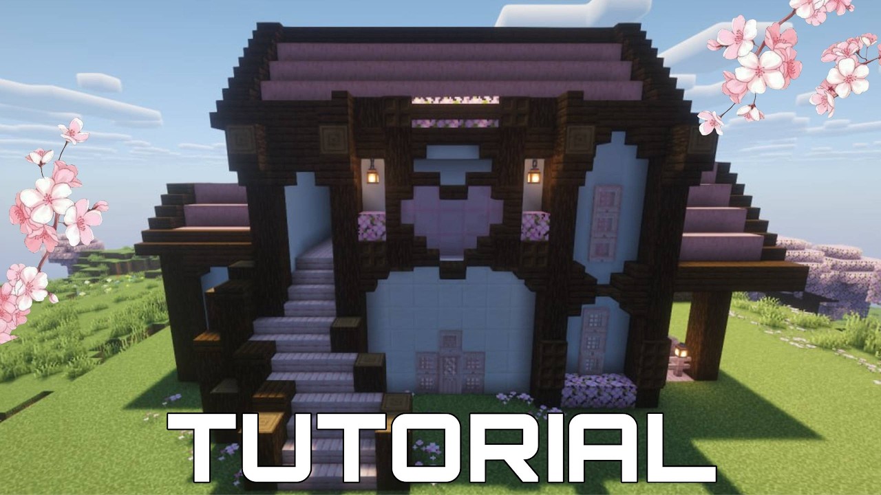 Minecraft: How to Build a Cherry Blossom House | Tutorial - YouTube