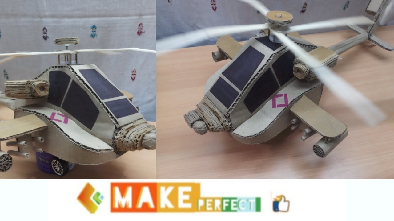 Cardboard Apache Helicopter making ideas Make Perfect YouTube
