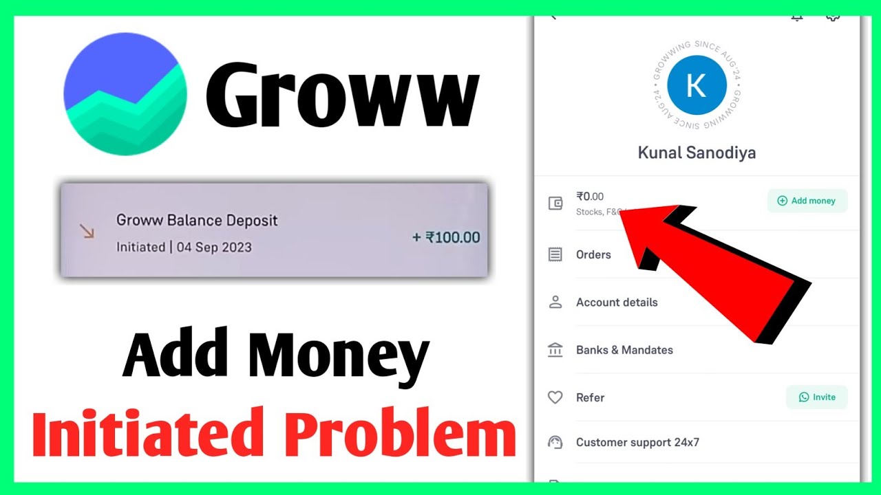 Groww Balance Deposit Initiated Problem | Groww Add Money Initiated Problem