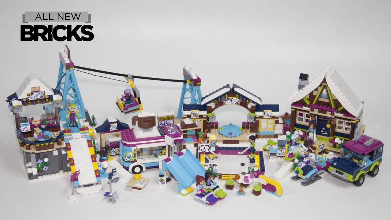 Lego Friends Ski Resort Ski Lift with Chalet Ice Rink Off-Roader and Hot  Chocolate Van - YouTube