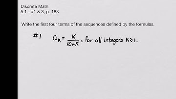 Discrete Math - 5.1 # 1 & 3, p. 183