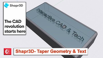 Shapr3D- Taper Parts & Text
