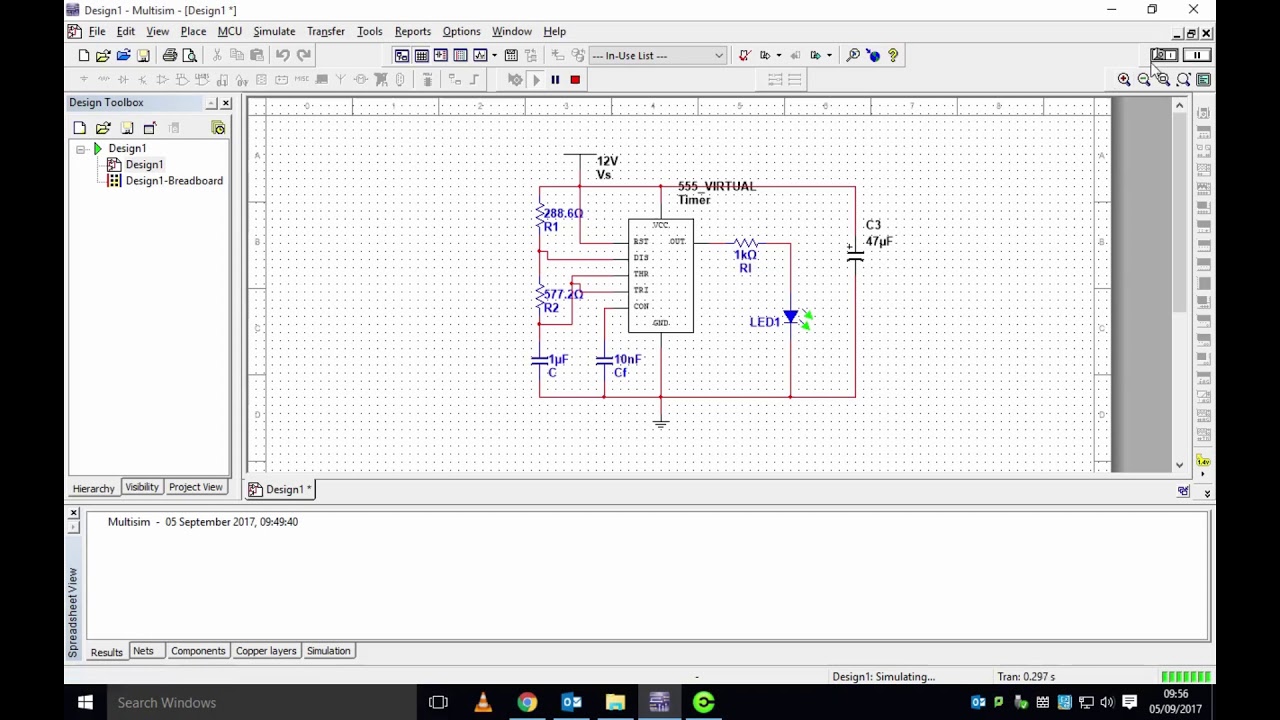 Build A 555 Timer Using Multisim Setting Up A 555 Timer Frequency