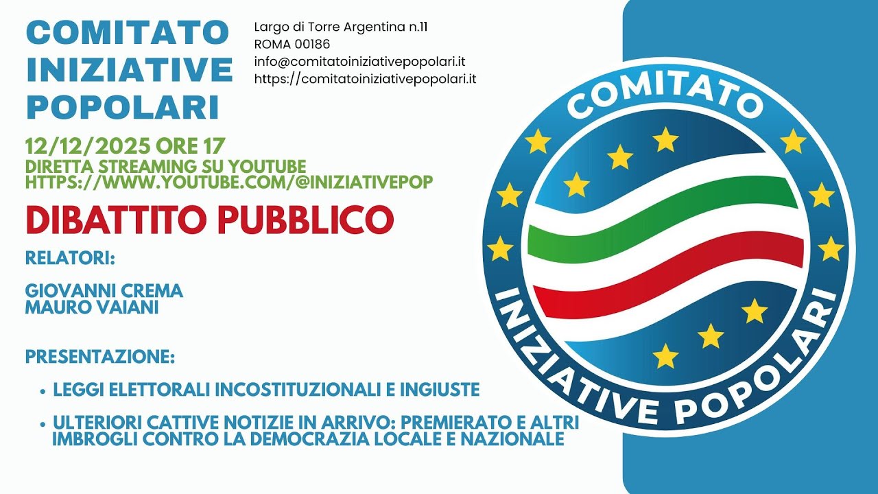 Dibattito Pubblico con Giovanni Crema e Mauro Vaiani