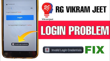 RG vikramjeet app invalid login credentials | How to fix RG vikramjeet app login problem✅