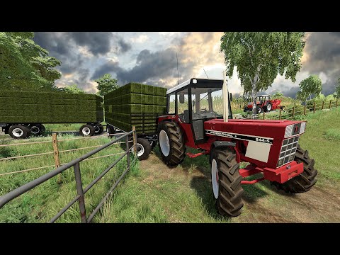 Baling 630 small bales and transporting to Farm with small tractors | Farming Simulator 22