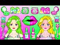 Pink VS Green Makeup And Dress Up Challenge 💗💚- Barbie Transformation Handmade | WOA Doll Stories