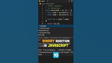 Binary Addition in JavaScript! #javascript #programming #shorts