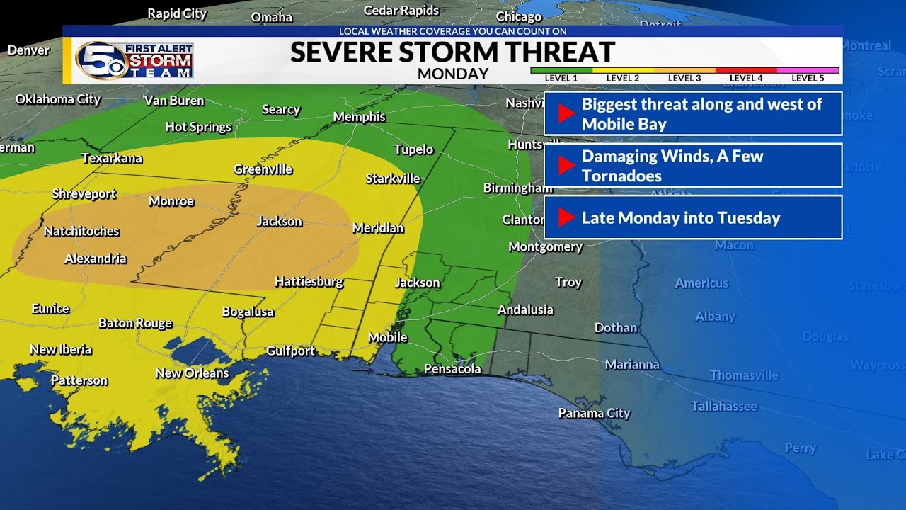 WEATHER AWARE: Strong to severe storms possible late Monday into ...
