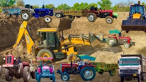 JCB 3dx xpert Loading Mud in Mahindra 475 Swaraj 735 JCB khudai work JCB work #jcb #jcbvideo