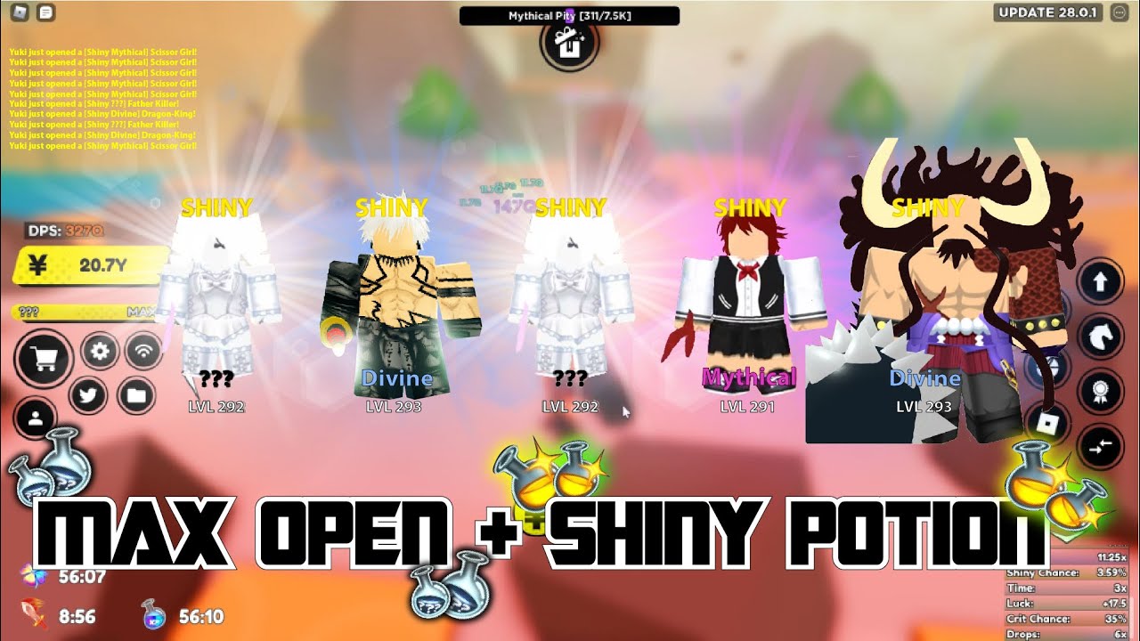 60Q Multi-Token Max Open New Map + Max Luck + Shiny Potion And I