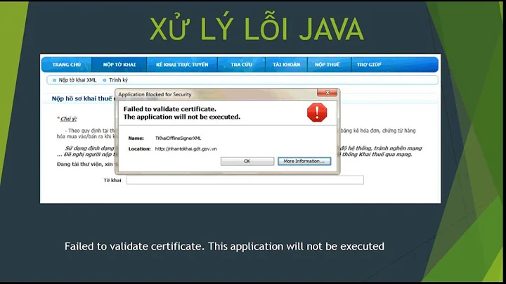 Khắc phục lỗi Failed to validate certificate.