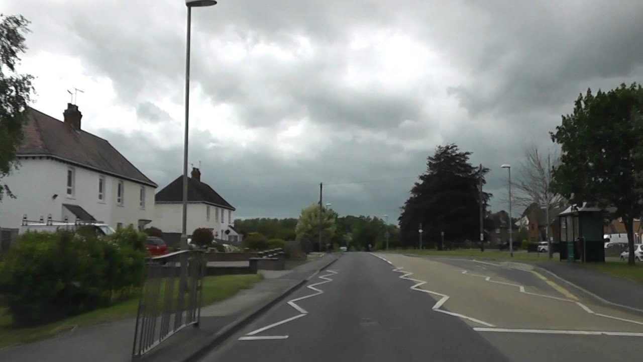 Driving Along High Street, Synehurst & Badsey Road, Badsey, Evesham, Worcestershire, England