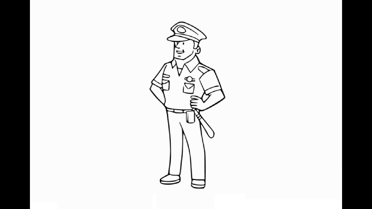 How to draw Policeman step by step Policeman full body