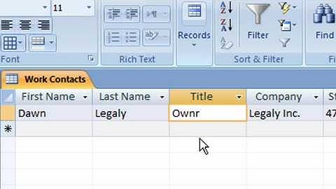 Edit an Entry in Access 2007