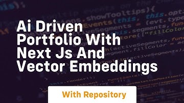 ai driven portfolio with next js and vector embeddings
