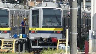 【東武20400系 10編成目 21442F 試運転から1か月弱経過し、ようやく新栃木配属】一方、21411Fは南栗橋留置。新栃木では車庫がキャパオーバーか。