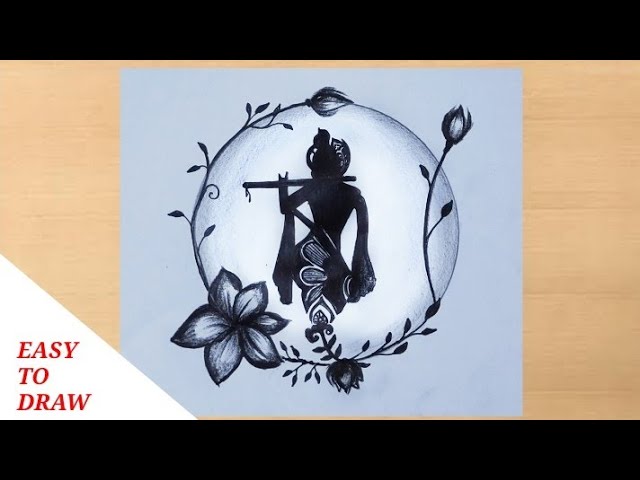 How To Draw Krishna Half Face | Lord Krishna Sketch | Krishna Sketch -  YouTube