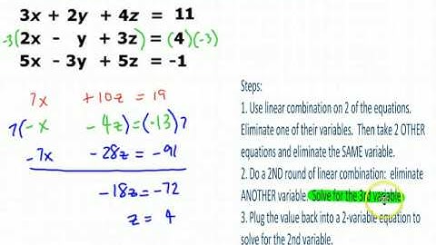Solving 3-by-3 Systems with Linear Combination (review)