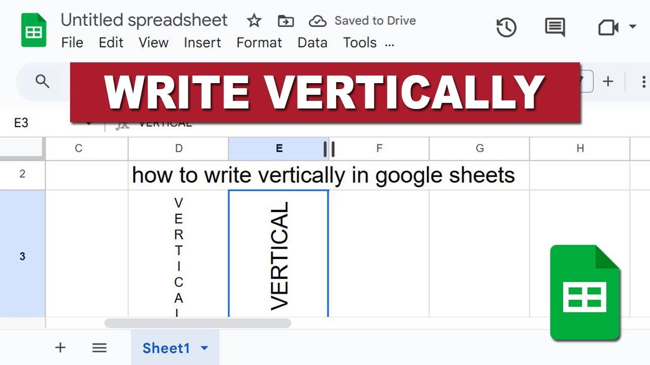 how to write vertically in google sheets - YouTube