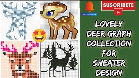 Lovely deer graph collection for sweaters and embroidery design/ graph collection for kids sweater