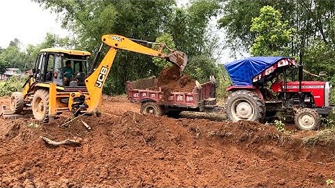 Tractor Vs JCB Video, Backhoe Loading Soil In Tractor