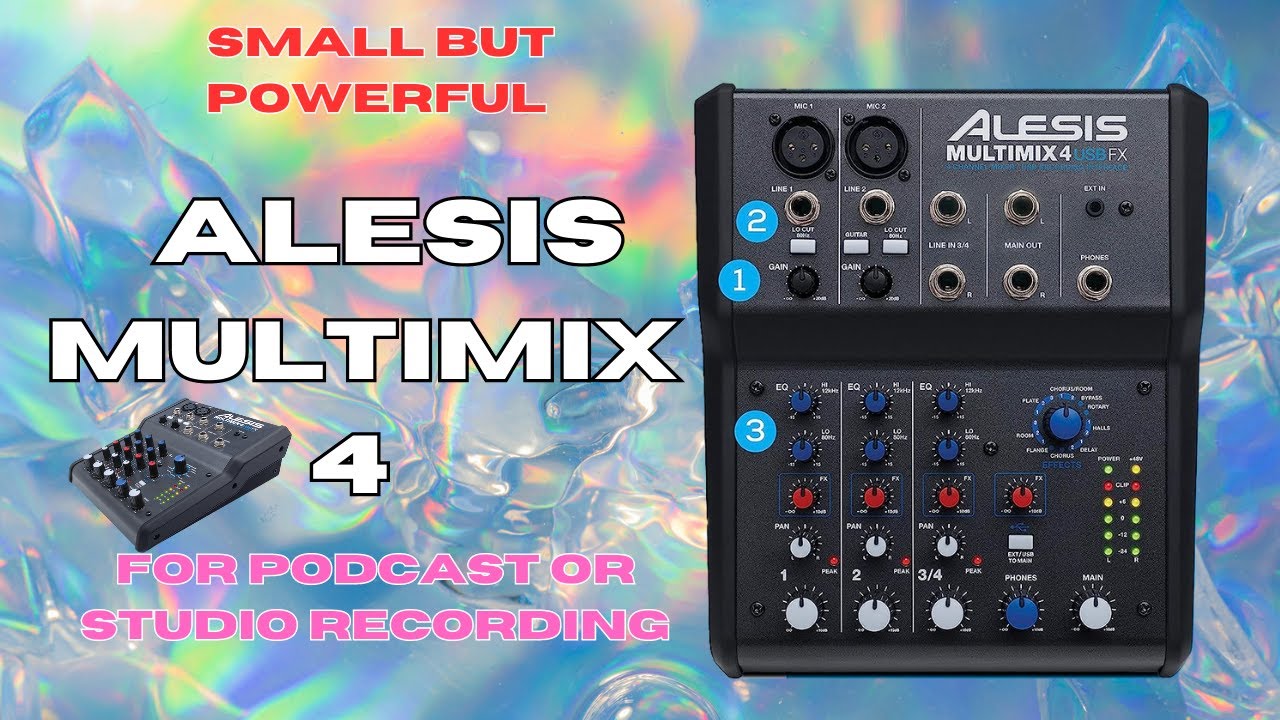 Alesis MultiMix 4 USB FX / 4 Channel Compact Studio Mixer - YouTube